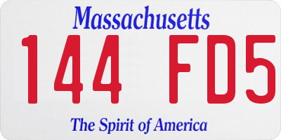 MA license plate 144FD5
