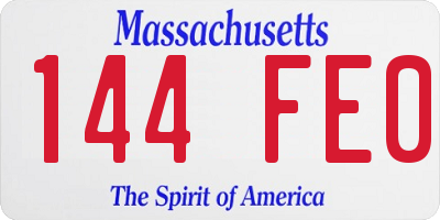 MA license plate 144FE0