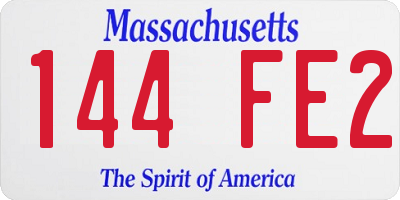 MA license plate 144FE2