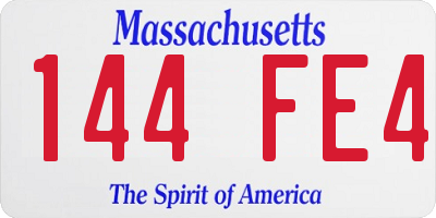 MA license plate 144FE4