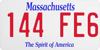 MA license plate 144FE6