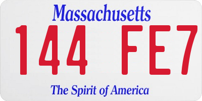 MA license plate 144FE7
