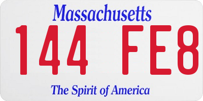 MA license plate 144FE8