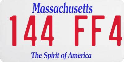 MA license plate 144FF4