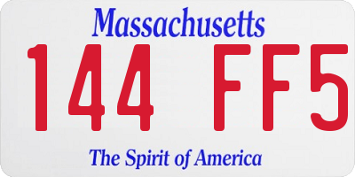 MA license plate 144FF5