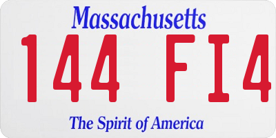 MA license plate 144FI4