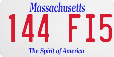 MA license plate 144FI5