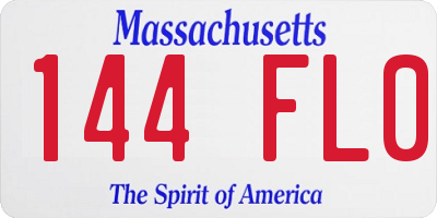 MA license plate 144FL0