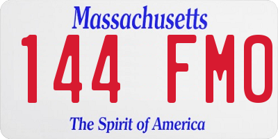 MA license plate 144FM0