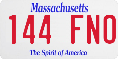 MA license plate 144FN0