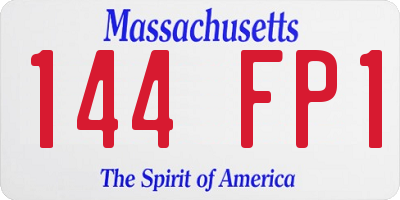 MA license plate 144FP1