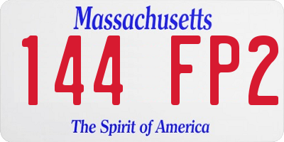 MA license plate 144FP2