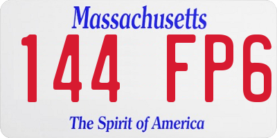 MA license plate 144FP6