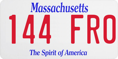 MA license plate 144FR0