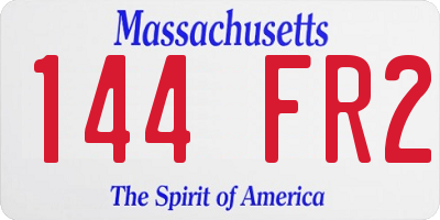 MA license plate 144FR2