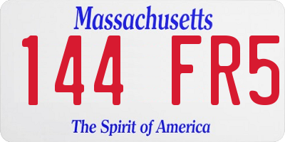 MA license plate 144FR5