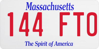 MA license plate 144FT0