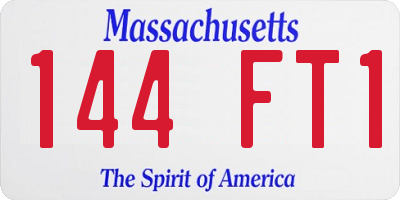 MA license plate 144FT1