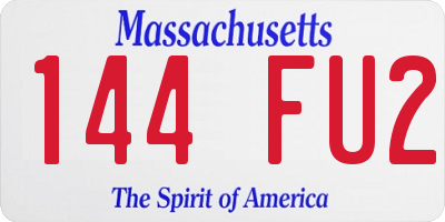 MA license plate 144FU2