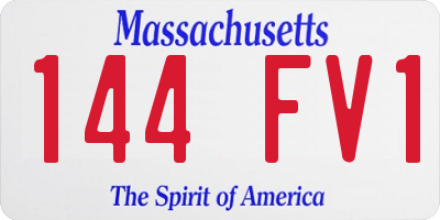 MA license plate 144FV1