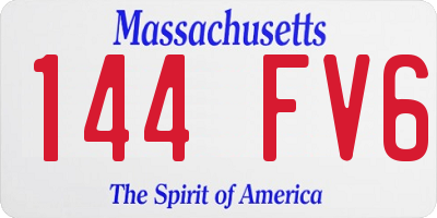MA license plate 144FV6