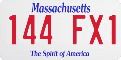 MA license plate 144FX1