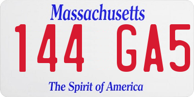 MA license plate 144GA5