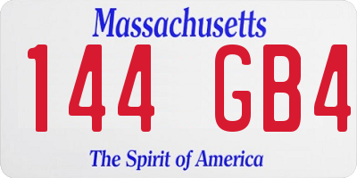 MA license plate 144GB4