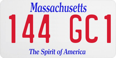 MA license plate 144GC1