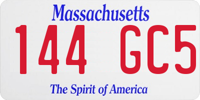 MA license plate 144GC5