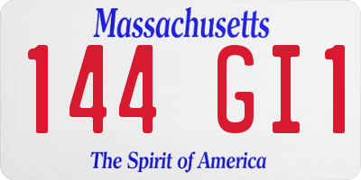 MA license plate 144GI1
