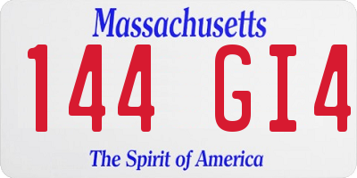MA license plate 144GI4