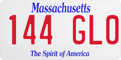 MA license plate 144GL0