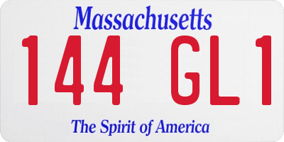MA license plate 144GL1
