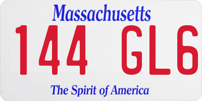 MA license plate 144GL6