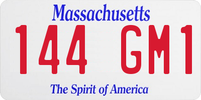 MA license plate 144GM1