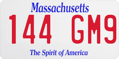 MA license plate 144GM9