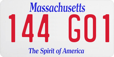 MA license plate 144GO1