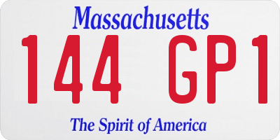 MA license plate 144GP1