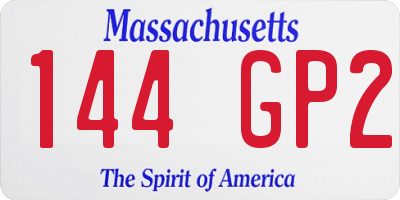 MA license plate 144GP2