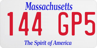 MA license plate 144GP5