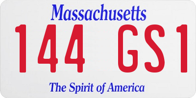 MA license plate 144GS1