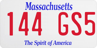 MA license plate 144GS5