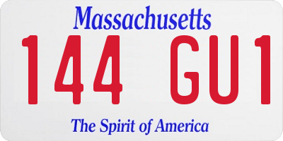 MA license plate 144GU1