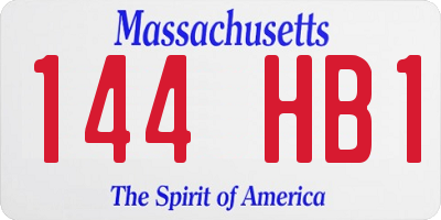 MA license plate 144HB1