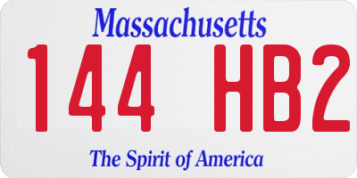 MA license plate 144HB2