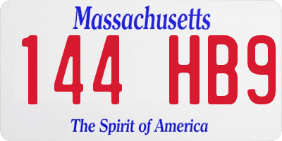 MA license plate 144HB9