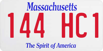 MA license plate 144HC1