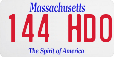 MA license plate 144HD0