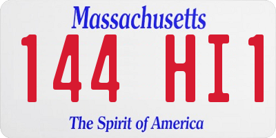 MA license plate 144HI1